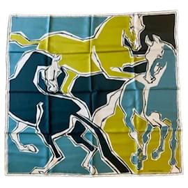 Hermès-Ermete : Raro quadrato a righe "La danza dei cavalli" 2021. Già collezionista!-Multicolore