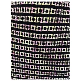 Escada-Escada Margaretha Ley Womens Vintage Black Pastel Pencil Skirt UK 10 US 6 EU 38-Black,Pink,Yellow