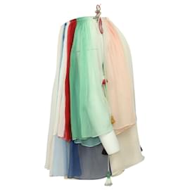 Chloé-Blusa Arcobaleno Off-the-Shoulder di Chloé in Seta Multicolor-Multicolore