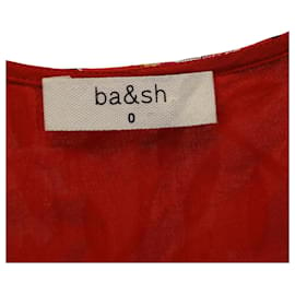 Ba&Sh-Ba&sh Vestido longo com estampa floral Jessy em seda vermelha-Outro