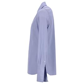 Ermenegildo Zegna-Ermenegildo Zegna Camicia Elegante Button Down a Quadri in Cotone Blu-Blu