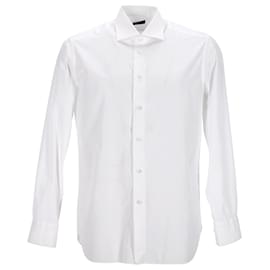 Ermenegildo Zegna-Ermenegildo Zegna Button-down Dress Shirt in White Cotton-White