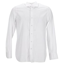 Ermenegildo Zegna-Camicia Button Down Ermenegildo Zegna in cotone bianco-Bianco