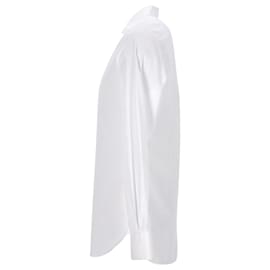 Ermenegildo Zegna-Ermenegildo Zegna Camisa de vestir con botones en algodón blanco-Blanco