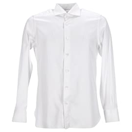 Ermenegildo Zegna-Camisa social Ermenegildo Zegna com botões em algodão branco-Branco