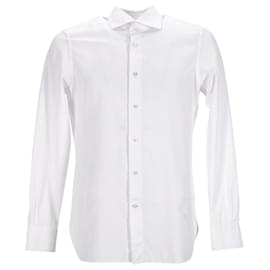 Ermenegildo Zegna-Gritti by Ermenegildo Zegna Button-down Dress Shirt in White Cotton-White