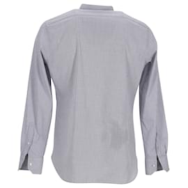 Ermenegildo Zegna-Ermenegildo Zegna Checked Button-down Dress Shirt in Grey Cotton-Grey