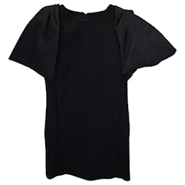 Giambattista Valli-Giambattista Valli Oversized Bow Mini Dress in Black Virgin Wool-Black