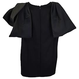 Giambattista Valli-Giambattista Valli Mini Robe Oversize Nœud en Laine Vierge Noire-Noir
