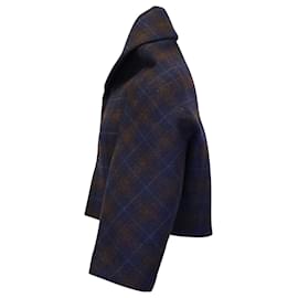Autre Marque-Junya Watanabe Comme Des Garcon Checked Boxy Jacket In Blue Wool-Blue