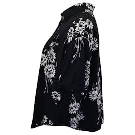 Autre Marque-MCQ by Alexander McQueen Hemd mit Blumendruck vorne zum Binden aus schwarzem Polyester-Andere