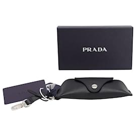 Prada-Prada Lettering Logo Glasses Case in Black Saffiano Leather-Black