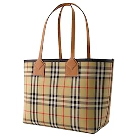 Burberry-SM London Tote bag - Burberry - Cotton - Brown-Brown