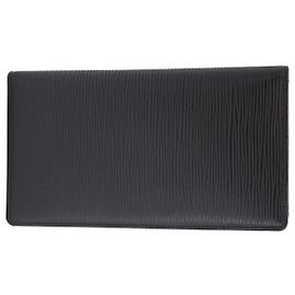 Louis Vuitton Checkbook Wallet in Black Epi Leather Black