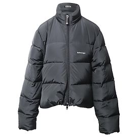 Balenciaga Doudoune Pufferjacke in C-Form aus schwarzem Polyamid Schwarz