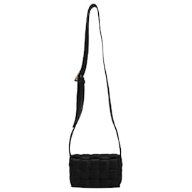 Bottega Veneta-Bottega Veneta Padded Cassette Shoulder Bag in Black Leather-Black