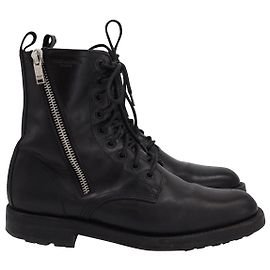 Saint Laurent Rangers Army Boots in Black Leather Black