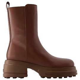 Botas Tronchetto Gomma - Tod's - Couro - Marrom Marrom