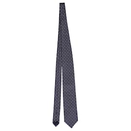 Ermenegildo Zegna-Ermenegildo Zegna Diamond Pattern Necktie in Navy Blue Silk-Blue,Navy blue