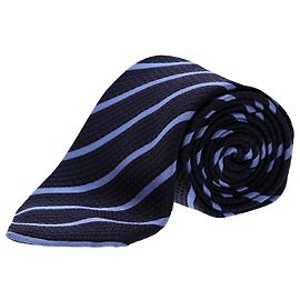 Cravatta Ermenegildo Zegna a Righe in Seta Blu Navy Blu navy