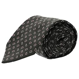 Ermenegildo Zegna-Ermenegildo Zegna Paisley Print Necktie in Olive Silk-Green