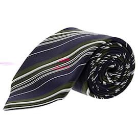 Autre Marque-Ermenegildo Zegna Striped Pattern Necktie in Multicolor Silk-Other,Python print