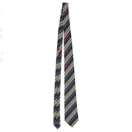 Autre Marque-Ermenegildo Zegna Striped Pattern Necktie in Multicolor Silk-Other,Python print