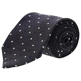 Autre Marque-Ermenegildo Zegna Krawatte mit gepunktetem Muster aus schwarzer Seide-Schwarz