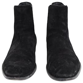 Saint Laurent-Saint Laurent Wyatt Chelsea Boots in Black Suede-Black