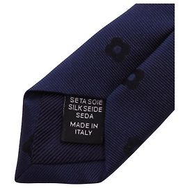 Autre Marque Ermenegildo Zegna Floral Pattern Necktie in Navy Silk Blue Navy blue