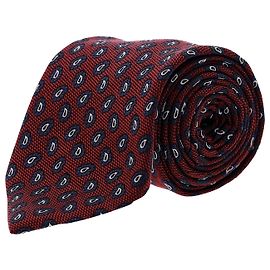 Autre Marque Ermenegildo Zegna Paisley Pattern Necktie in Burgundy Silk Red Dark red