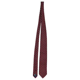 Autre Marque-Ermenegildo Zegna Paisley Pattern Necktie in Burgundy Silk-Red,Dark red