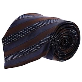 Ermenegildo Zegna-Ermenegildo Zegna Krawatte mit Streifenmuster aus mehrfarbiger Seide-Mehrfarben