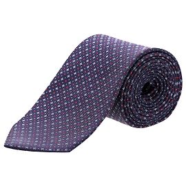 BOSS Hugo Boss Dots and Diamond Pattern Necktie in Navy Blue Silk Blue Navy blue