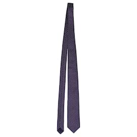 Hugo Boss-BOSS Hugo Boss Dots and Diamond Pattern Necktie in Navy Blue Silk-Blue,Navy blue