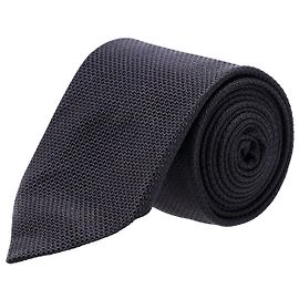 BOSS Hugo Boss Diamond-Patterned Necktie in Black Silk Black