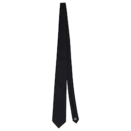 Hugo Boss-BOSS Hugo Boss Krawatte mit Rautenmuster aus schwarzer Seide-Schwarz