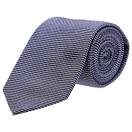 Hugo Boss-BOSS Hugo Boss Striped Necktie in Blue Silk-Blue,Navy blue