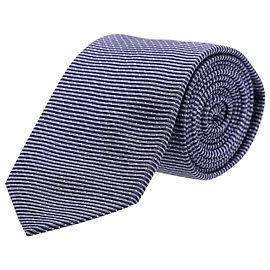 Cravatta BOSS Hugo Boss a righe in seta blu Blu Blu navy