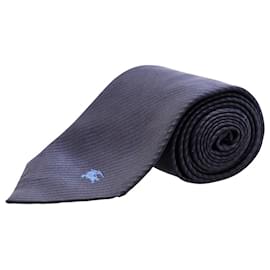 Burberry-Gestreifte Burberry-Krawatte aus marineblauer Seide-Blau,Marineblau