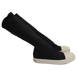 Rick Owens-Rick Owens Sock Sneakers in Black Polyurethane-Black