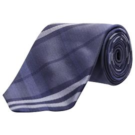 Burberry Plaid Pattern Necktie in Blue Silk Blue