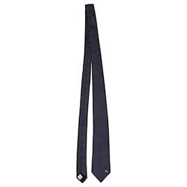 Burberry-Burberry Dotted Pattern Necktie in Navy Silk-Blue,Navy blue