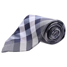 Burberry Plaid Pattern Necktie in Blue Silk Blue