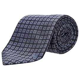 Burberry-Burberry-Krawatte mit quadratischem Muster aus blauer Seide-Blau,Marineblau