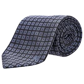 Corbata Burberry Square Pattern en seda azul Azul Azul marino