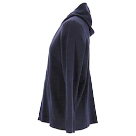 Sandro-Sandro Paris Front-Zip Hoodie in Navy Cotton-Blue,Navy blue