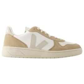 Veja-V-10 Sneakers - Veja - Pelle - Bianco Sahara-Bianco