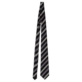 Ermenegildo Zegna-Ermenegildo Zegna Krawatte mit Streifenmuster aus mehrfarbiger Seide-Andere,Python drucken