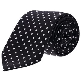 Ermenegildo Zegna Corbata con estampado de puntos en seda negra Otro